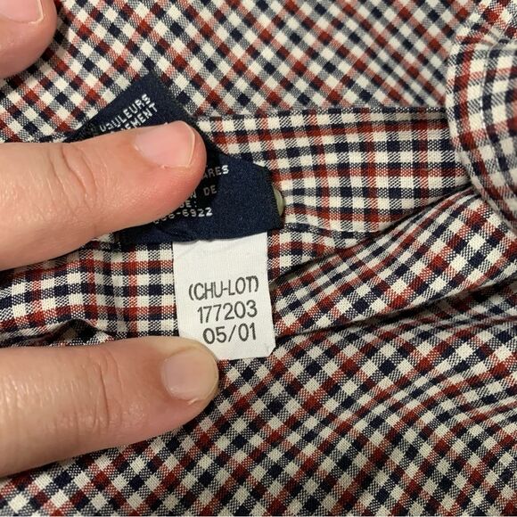 TOMMY HILFIGER Vintage Plaid Men's Long Sleeve Button Down Shirt L #817 - Picture 6 of 8